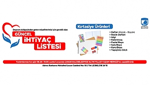 GÜNCEL İHTİYAÇ LİSTESİ