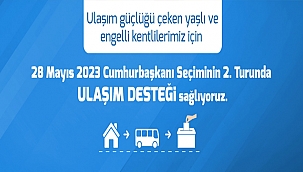 ÇANAKKALE BELEDİYESİ CUMHURBAŞKANI SEÇİMİNİN 2. TURUNDA ULAŞIM DESTEĞİ SAĞLIYOR