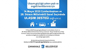 ÇANAKKALE BELEDİYESİ'NDEN ÖNEMLİ DUYURU!