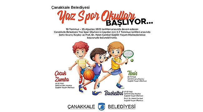 ÇANAKKALE BELEDİYESİ YAZ SPOR OKULLARI BAŞLIYOR