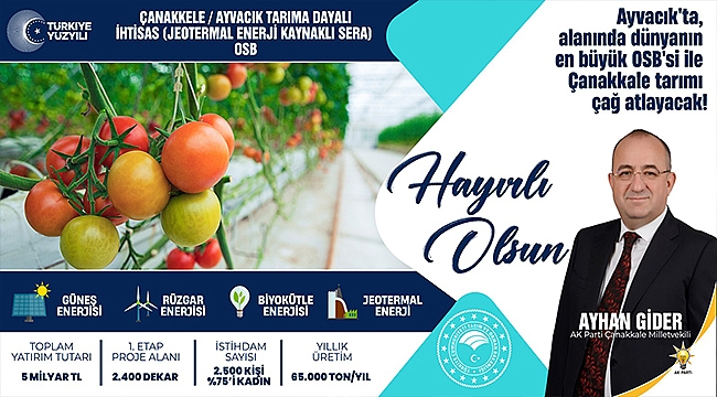 ÇANAKKALE'DE HEM ÜRETİM HEM İSTİHDAM