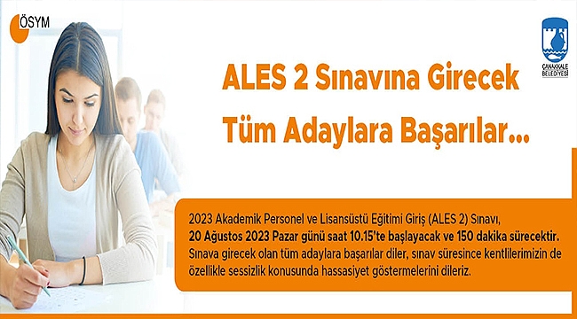 ALES 2 SINAVINA GİRECEK TÜM ADAYLARA BAŞARILAR