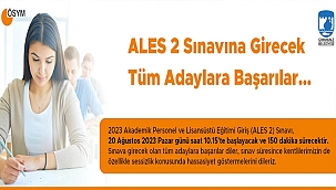 ALES 2 SINAVINA GİRECEK TÜM ADAYLARA BAŞARILAR