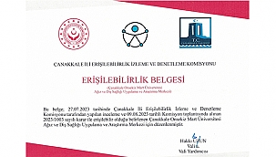 BU BELGE ÇANAKKALE'DE İLK KEZ BİR SAĞLIK KURULUŞUNA VERİLDİ