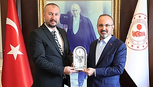 EGİOSB MÜDÜRÜ ALTINOK, İÇ İŞLERİ BAKAN YARDIMCISI TURAN'I ZİYARET ETTİ