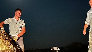 YANGINDAN ETKİLENEN KÖYLERE SAMAN BALYASI DESTEĞİ