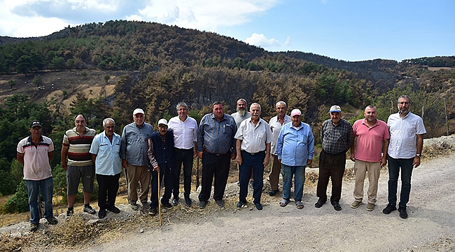 BAŞKAN GÖKHAN, YANGIN BÖLGESİNİ ZİYARET ETTİ