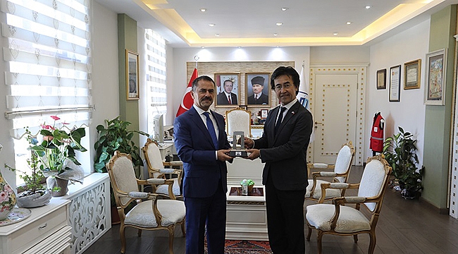 JAPONYA İSTANBUL BAŞKONSOLOSU KASAHARA KENİCHİ VALİ AKTAŞ'I ZİYARET ETTİ