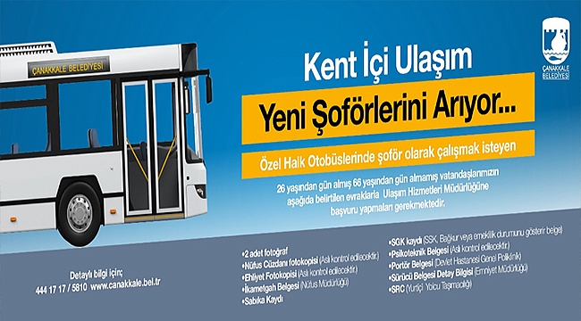 KENT İÇİ ULAŞIM YENİ ŞOFÖRLERİNİ ARIYOR