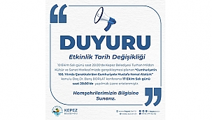KEPEZ BELEDİYESİ'NDEN ERTELEME DUYURUSU