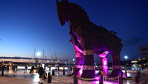 MEME KANSERİ FARKINDALIK AYINDA, TRUVA ATI PEMBE RENGE BÜRÜNDÜ