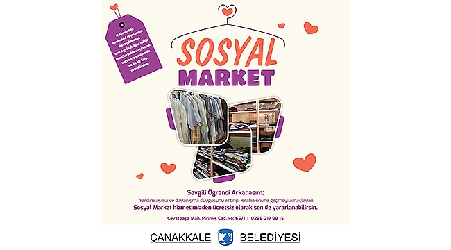 SOSYAL MARKET HİZMETİ ÜNİVERSİTE ÖĞRENCİLERİMİZİN DE YANINDA