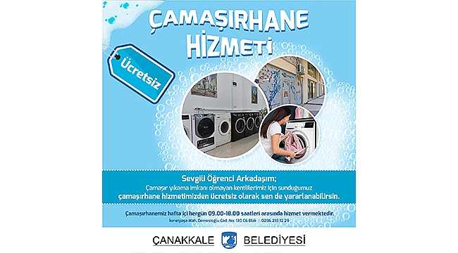 ÜNİVERSİTE ÖĞRENCİLERİMİZ ÇAMAŞIRHANE HİZMETİNDEN ÜCRETSİZ OLARAK YARARLANABİLİR