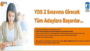 YDS 2 SINAVINA GİRECEK TÜM ADAYLARA BAŞARILAR DİLERİZ