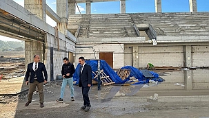 MERKEZ SPOR SALONU İNŞAATI İNCELENDİ