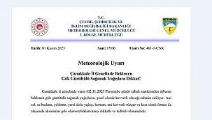 METEOROLOJİ'DEN ÇANAKKALE'YE UYARI!