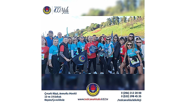 TED ÇANAKKALE KOLEJİ AİLESİ CUMHURİYETİN 100. YILINDA EĞİTİM İÇİN KOŞTU