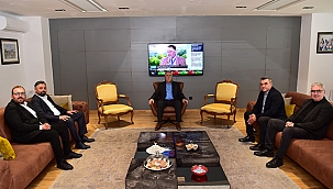 BAŞKAN GÖKHAN UYGUN VE BERABERİNDEKİ HEYETİ AĞIRLADI