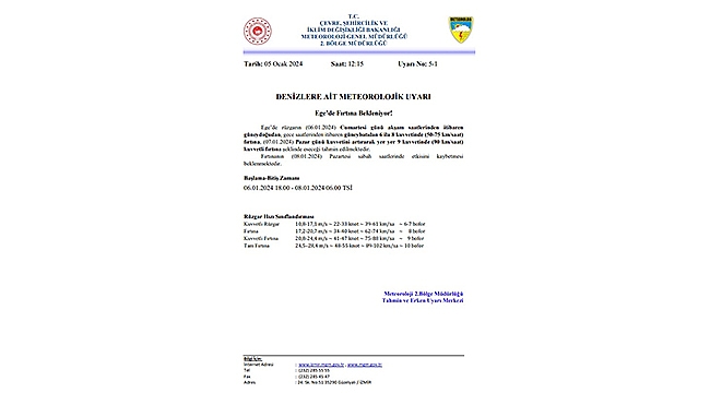 FIRTINAYA DİKKAT!