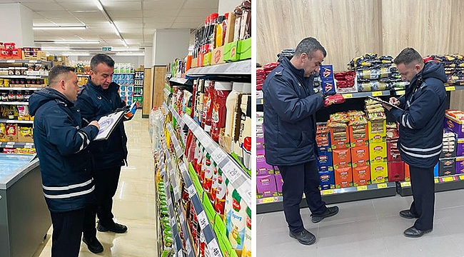LAPSEKİ'DE SÜPERMARKET, ZİNCİR MARKETLER DENETLENDİ 