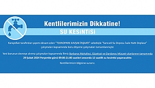 SU KESİNTİSİ DUYURUSU!