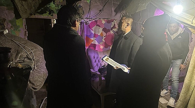 VALİ AKTAŞ' TAN EVİ YANGINDAN ZARAR GÖREN AİLEYE ZİYARET