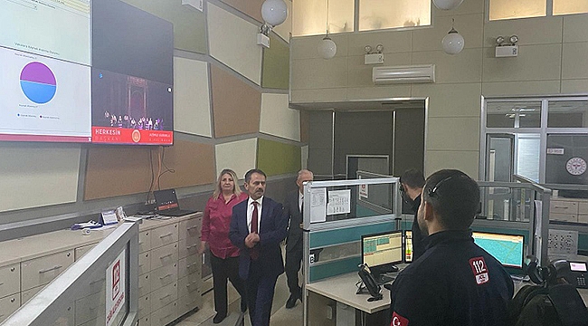 VALİ AKTAŞ,112 ACİL ÇAĞRI MERKEZİNİ ZİYARET ETTİ