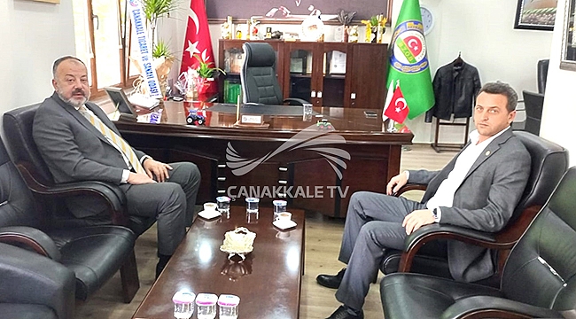 BAŞKAN SEMİZOĞLU BAYRAMİÇ ZİRAAT ODASI BAŞKANI MESUT ŞEN'İ ZİYARET ETTİ