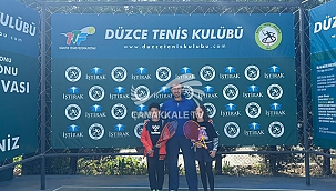 BİGALI TENİSÇİLER DÜZCE'DEN DE MADALYA İLE DÖNDÜLER