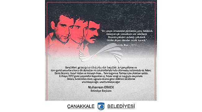 BAŞKAN ERKEK'İN DENİZ GEZMİŞ, YUSUF ASLAN VE HÜSEYİN İNAN'I ANMA MESAJI