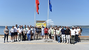 YENİ KORDON BARIŞ PLAJI'NDA SAHİL TEMİZLİĞİ GERÇEKLEŞTİ