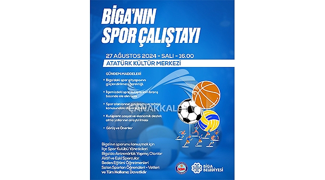 BİGA'DA SPOR ÇALIŞTAYI DÜZENLENECEK