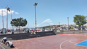 ÇAĞLAR KAYNAK BASKETBOL SAHASI FESTİVALE HAZIRLANIYOR