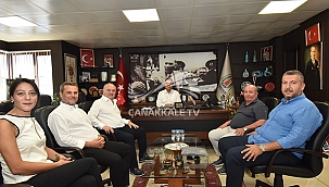 ÇANAKKALE OSB YÖNETİMİ BAŞKAN HARUN ARSLAN'I ZİYARET ETTİ