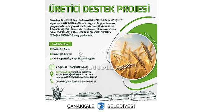 ÜRETİCİ DESTEK PROJESİ BAŞVURULARI BAŞLIYOR