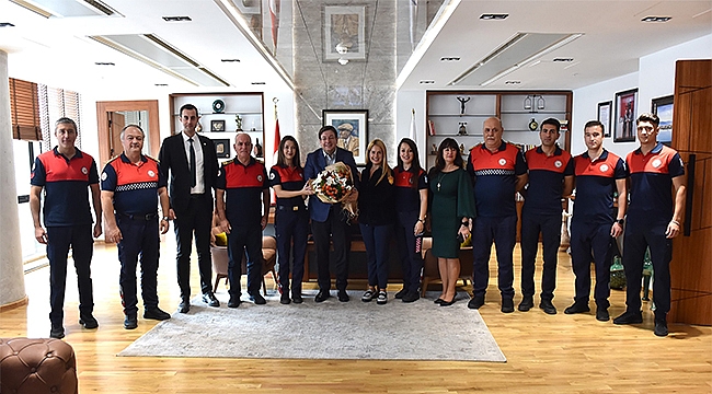 BAŞKAN ERKEK, İTFAİYE PERSONELİNİ AĞIRLADI