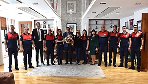 BAŞKAN ERKEK, İTFAİYE PERSONELİNİ AĞIRLADI
