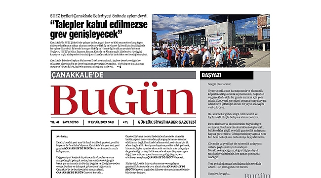 "ÇANAKKALE'DE BUGÜN" GAZETESİ YAYIN HAYATINA BAŞLADI