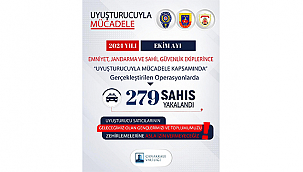 BİR AYDA 279 ŞÜPHELİ YAKALANDI!
