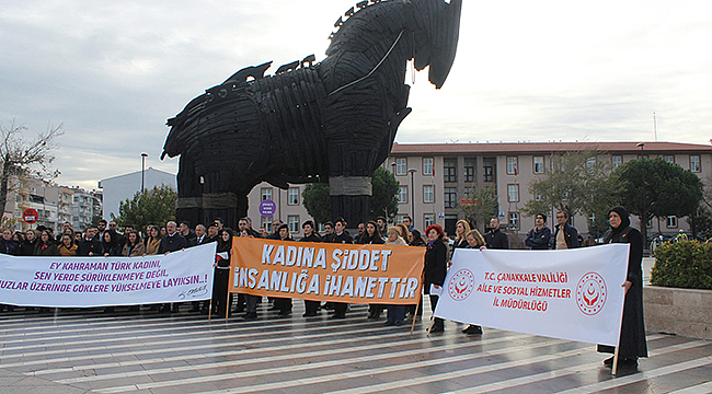 KADINA ŞİDDETE KARŞI HEP BİRLİKTE YÜRÜDÜLER!