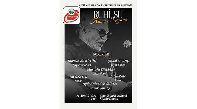 "RUHİ SU" ANMA PROGRAMINA DAVETLİSİNİZ