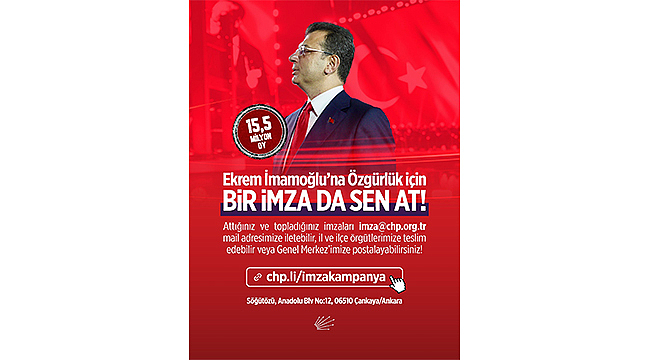 EKREM İMAMOĞLU İÇİN İMZA TOPLANACAK YERLER AÇIKLANDI