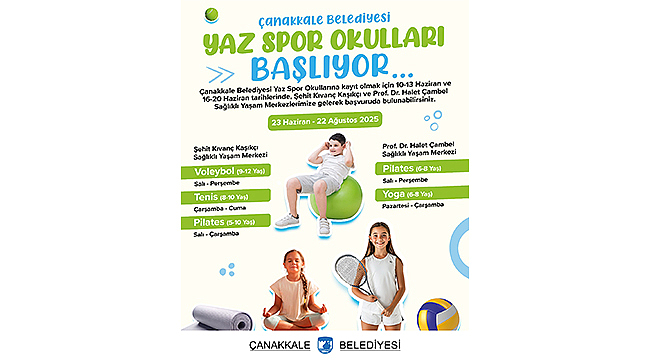 ÇANAKKALE BELEDİYESİ YAZ SPOR OKULLARI BAŞLIYOR