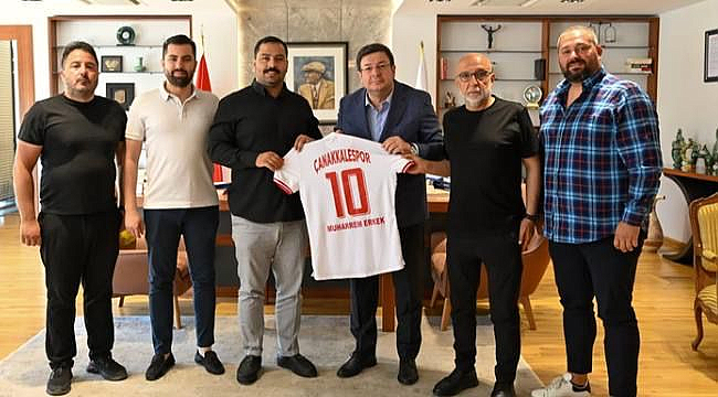 ÇANAKKALESPOR YÖNETİCİLERİNDEN BAŞKAN ERKEK'E ZİYARET