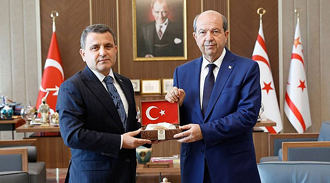 İSMAİL KAŞDEMİR, KKTC CUMHURBAŞKANI ERSİN TATAR'I ZİYARET ETTİ