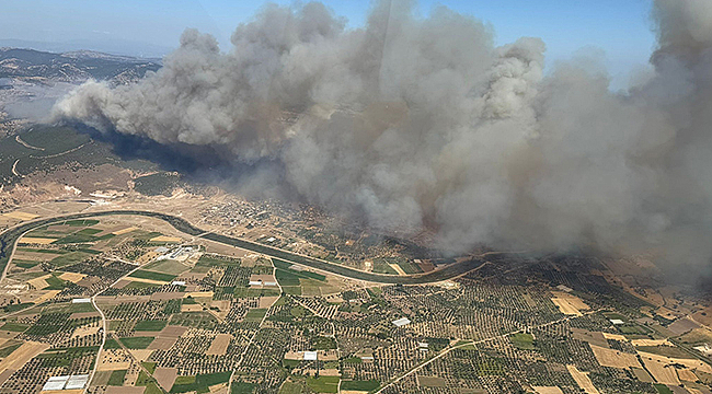 AYVACIK'TA ORMAN YANGINI: HAVADAN VE KARADAN YOĞUN MÜDAHALE SÜRÜYOR