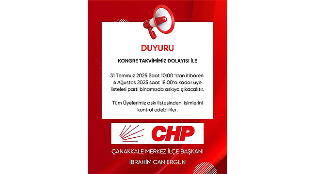 CHP’DE ÜYE LİSTELERİ ASKIYA ÇIKIYOR