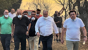 BAŞKAN MUHARREM ERKEK YANGIN BÖLGESİNDEYDİ