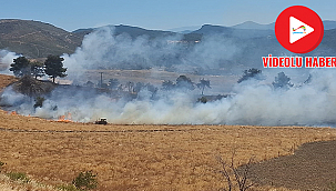 ÇANAKKALE'DE TARIM ARAZİSİNDE YANGIN!