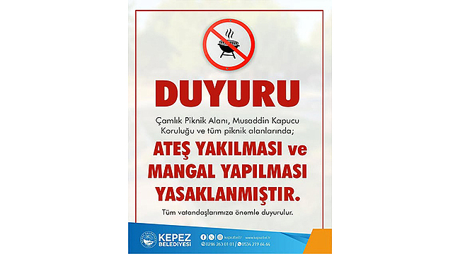 KEPEZ BELEDİYESİ'NDEN ÖNEMLİ UYARI!